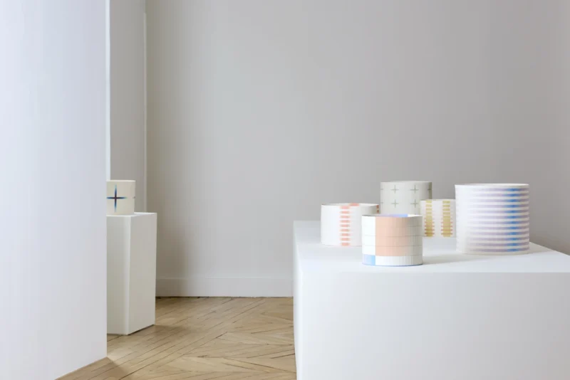 Installation shot from Lotte Westphael: Where Colours Dissolve Into Weightless Nothingness, @ Galerie Maria Wettergren