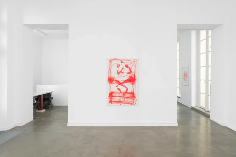 Installation shot from Katja Schenker: French Vermilion, @ Galerie Mitterrand