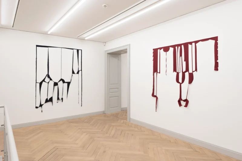 Installation shot from Marion Baruch: Quel che rimane del cielo, @ Galerie Peter Kilchmann