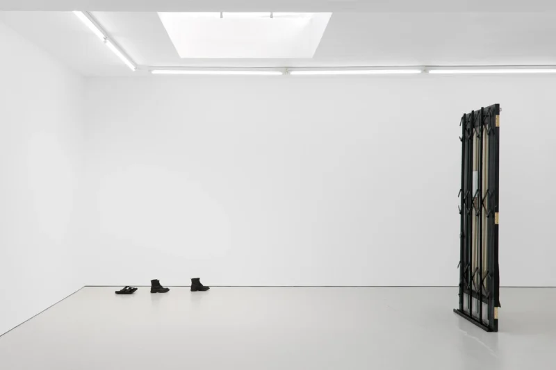 Installation shot from Fiona Connor: I haven’t arrived yet, Closed Down Clubs, @ Maureen Paley