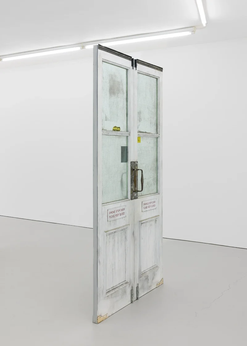 Installation shot from Fiona Connor: I haven’t arrived yet, Closed Down Clubs, @ Maureen Paley