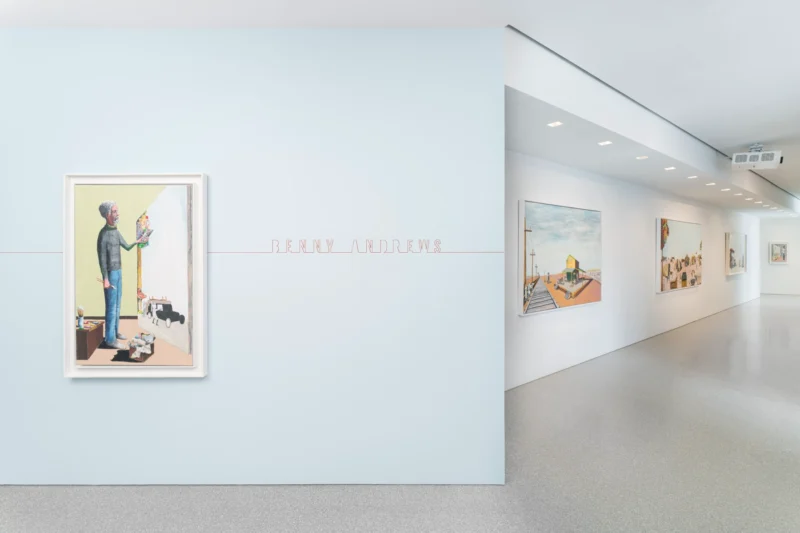 Installation shot from Benny Andrews: Migrants, @ Michael Rosenfeld Gallery