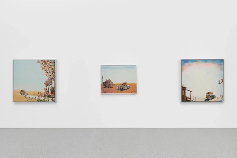 Installation shot from Benny Andrews: Migrants, @ Michael Rosenfeld Gallery