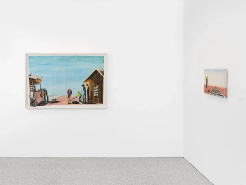 Installation shot from Benny Andrews: Migrants, @ Michael Rosenfeld Gallery