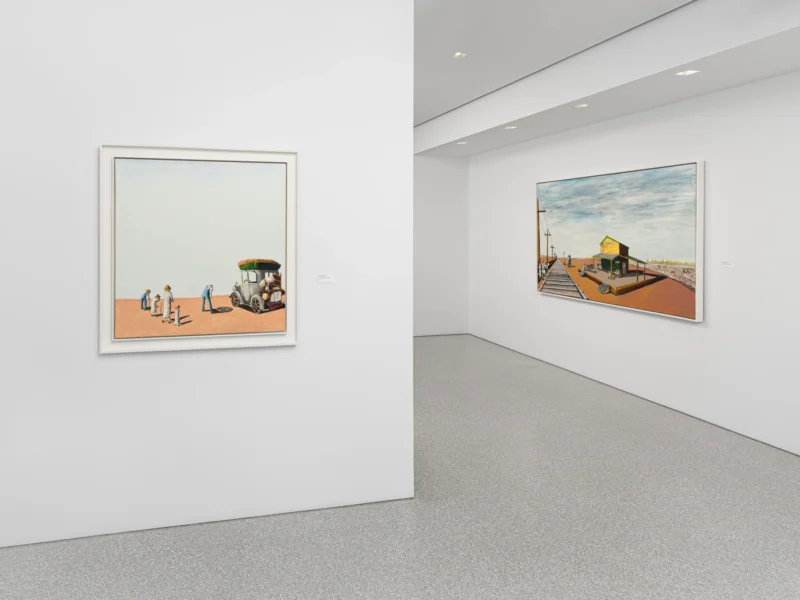 Installation shot from Benny Andrews: Migrants, @ Michael Rosenfeld Gallery