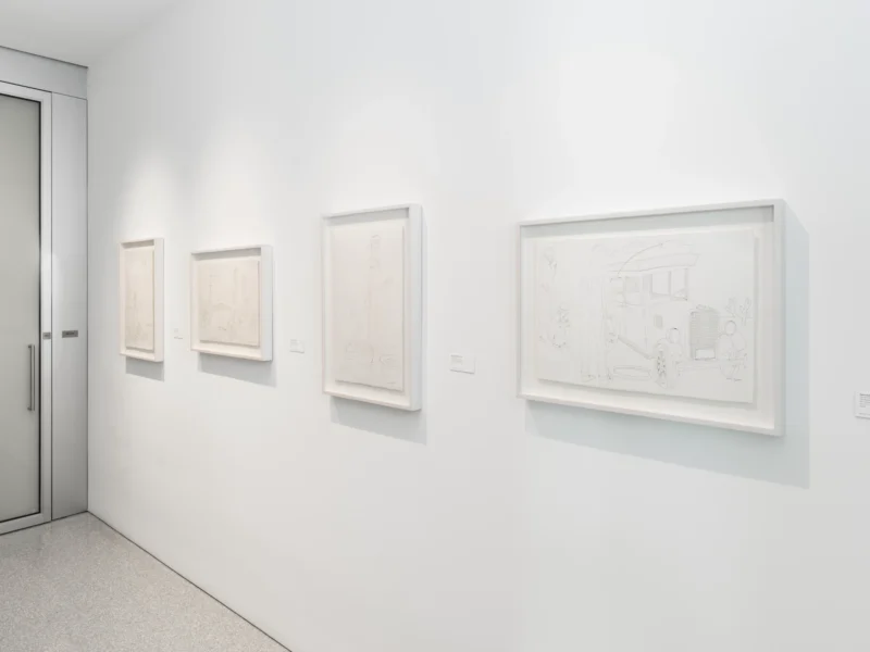 Installation shot from Benny Andrews: Migrants, @ Michael Rosenfeld Gallery