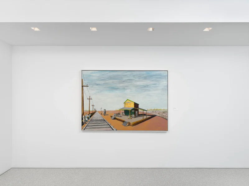Installation shot from Benny Andrews: Migrants, @ Michael Rosenfeld Gallery