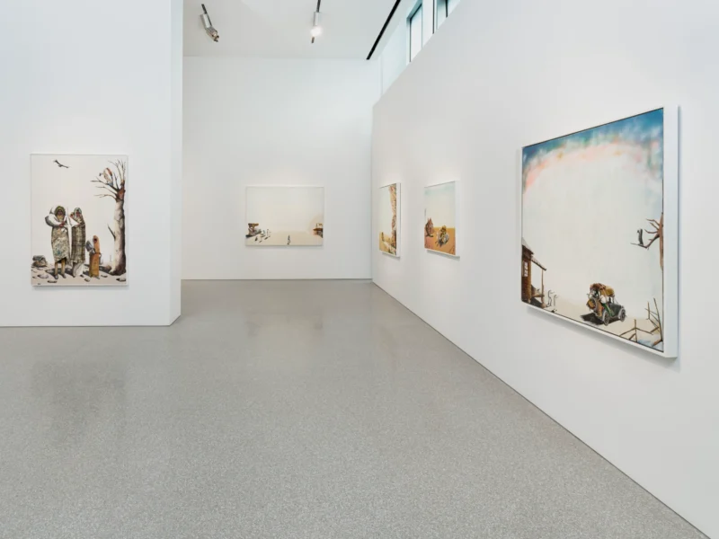 Installation shot from Benny Andrews: Migrants, @ Michael Rosenfeld Gallery