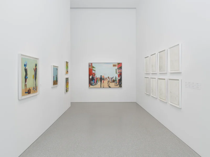 Installation shot from Benny Andrews: Migrants, @ Michael Rosenfeld Gallery