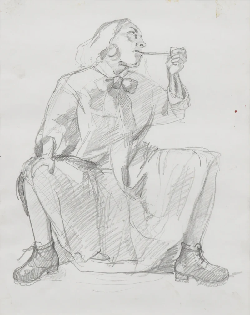 Paula Rego, Study for the Artist in her Studio, 1993