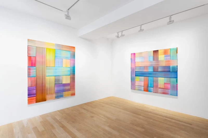 Installation shot from Bernard Frize: Les 26, @ Perrotin