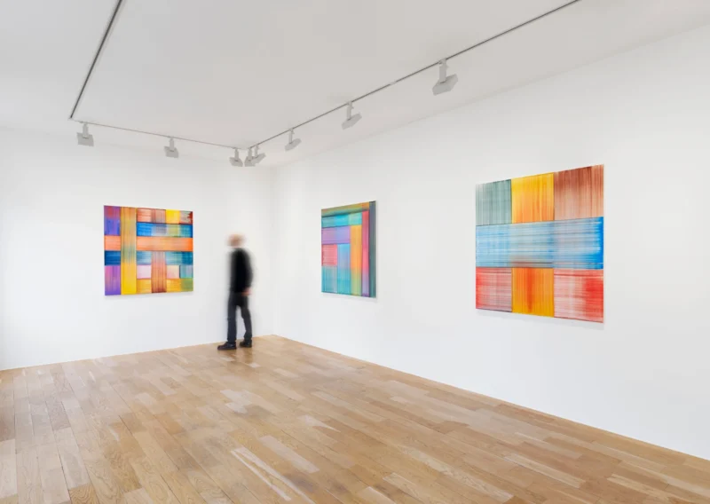 Installation shot from Bernard Frize: Les 26, @ Perrotin