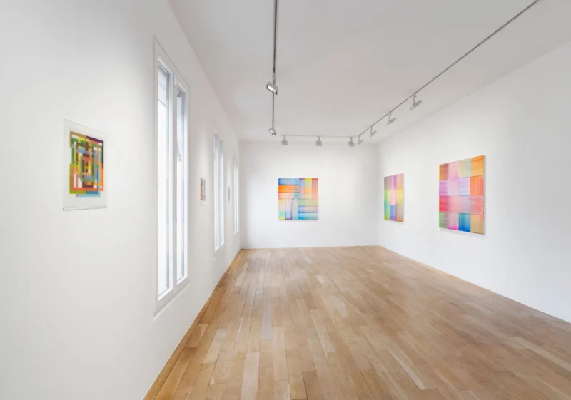 Installation shot from Bernard Frize: Les 26, @ Perrotin