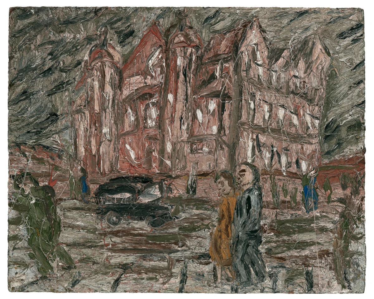 Leon Kossoff, Red Brick School Building, Winter, 1982