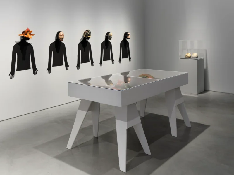 Installation shot from Instant Theatre: Rachel Rosenthal and King Moody, @ Roberts Projects