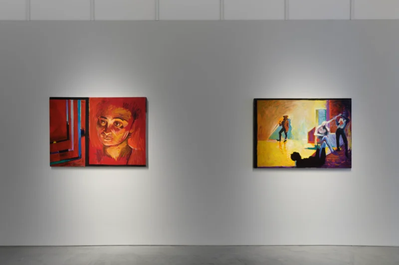 Installation shot from Instant Theatre: Rachel Rosenthal and King Moody, @ Roberts Projects