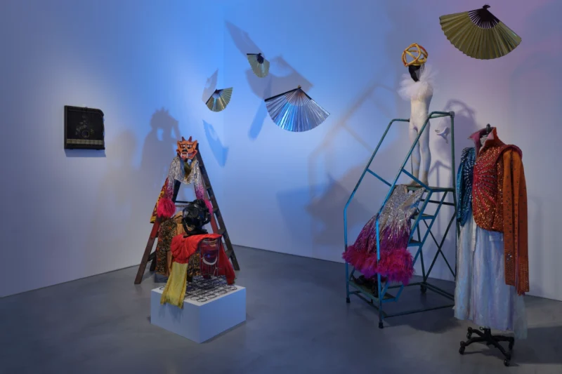 Installation shot from Instant Theatre: Rachel Rosenthal and King Moody, @ Roberts Projects