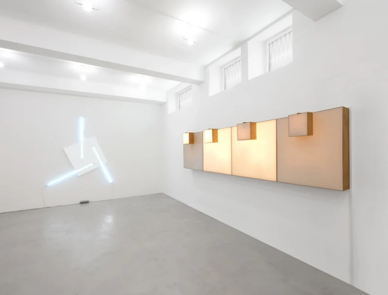Installation shot from François Morellet | Gianni Colombo, @ A arte Invernizzi