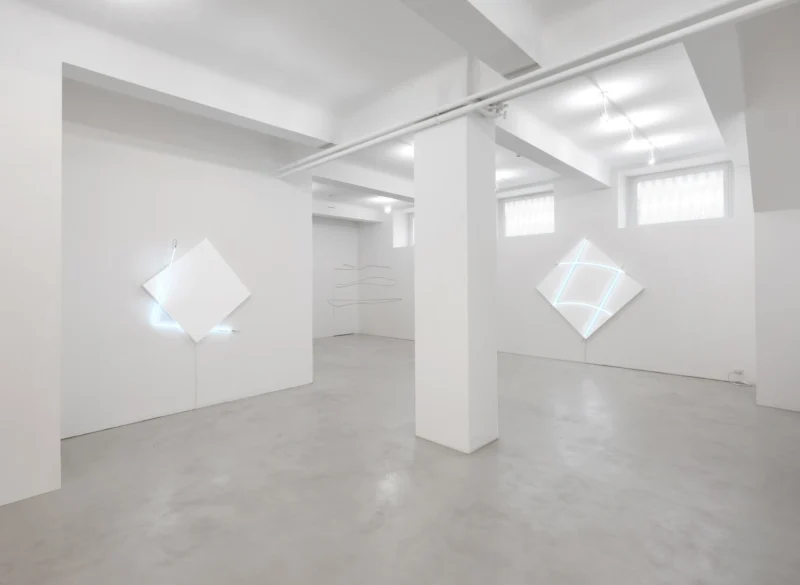 Installation shot from François Morellet | Gianni Colombo, @ A arte Invernizzi
