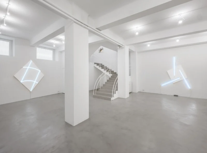 Installation shot from François Morellet | Gianni Colombo, @ A arte Invernizzi
