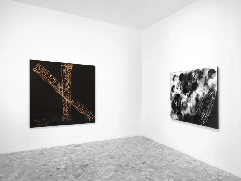 Installation shot from Adam Pendleton + Antoni Tàpies, @ Alfonso Artiaco