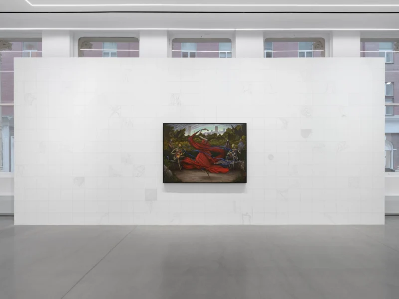 Installation shot from Alejandro Cardenas: ARACHNE, @ Almine Rech
