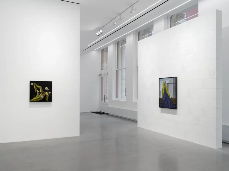 Installation shot from Alejandro Cardenas: ARACHNE, @ Almine Rech