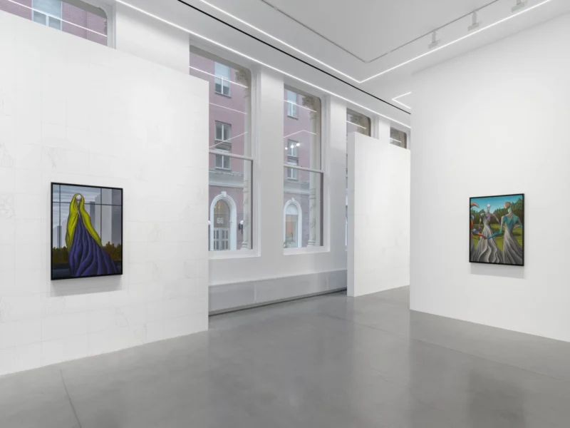 Installation shot from Alejandro Cardenas: ARACHNE, @ Almine Rech