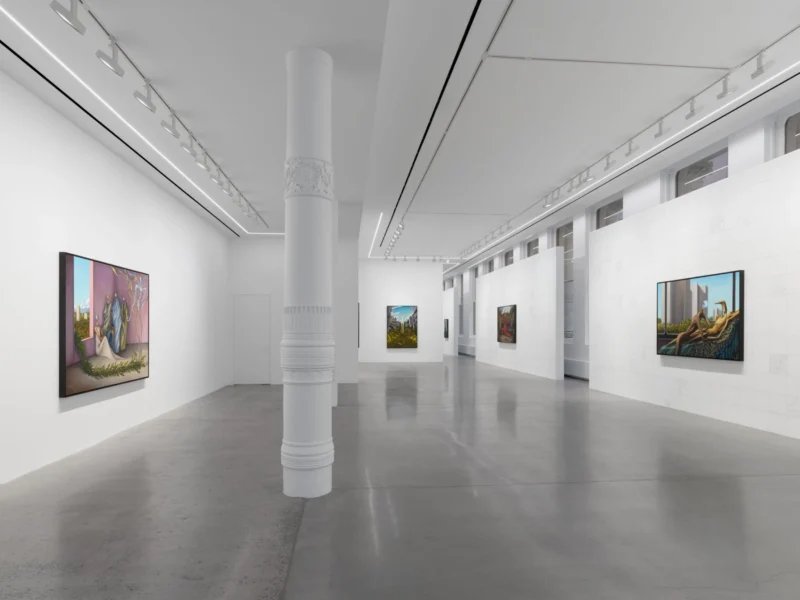 Installation shot from Alejandro Cardenas: ARACHNE, @ Almine Rech