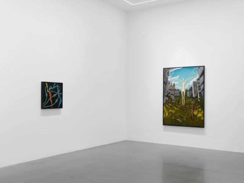 Installation shot from Alejandro Cardenas: ARACHNE, @ Almine Rech
