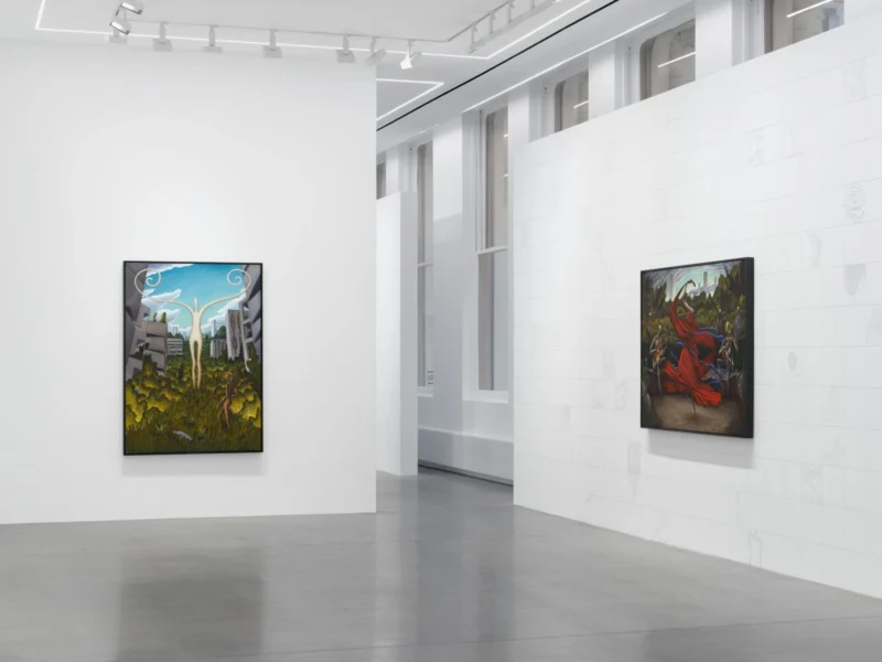 Installation shot from Alejandro Cardenas: ARACHNE, @ Almine Rech