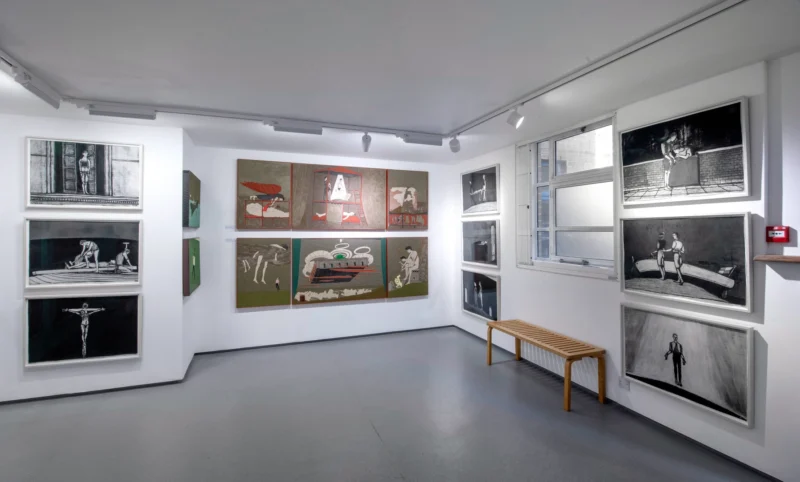 Installation shot from Richard Kenton Webb: Passion Drawings & English Iconoclasm, @ Benjamin Rhodes Arts