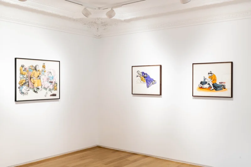Installation shot from Paula Rego: Drawing from Life, @ Galerie Lelong