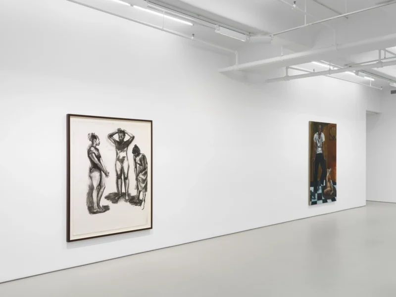 Installation shot from Lynette Yiadom-Boakye: Many A Moonlit Caveat, @ Jack Shainman Gallery