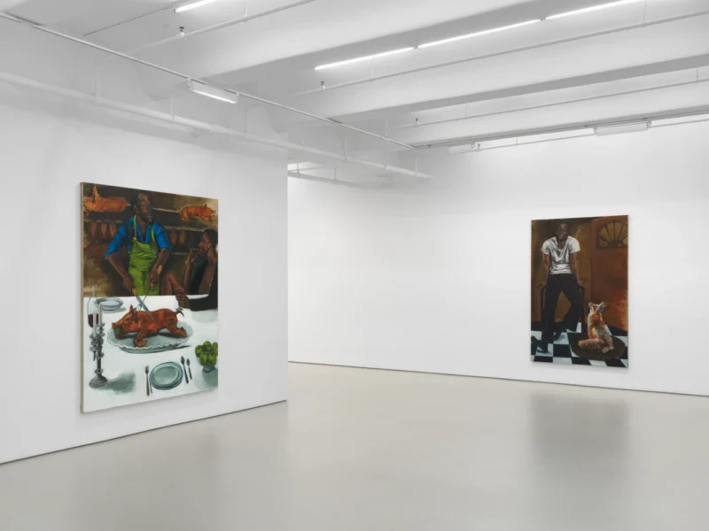 Installation shot from Lynette Yiadom-Boakye: Many A Moonlit Caveat, @ Jack Shainman Gallery