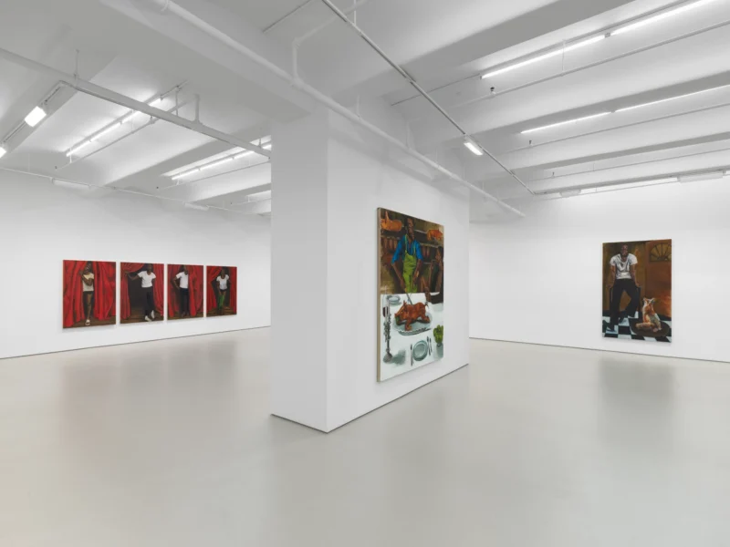 Installation shot from Lynette Yiadom-Boakye: Many A Moonlit Caveat, @ Jack Shainman Gallery