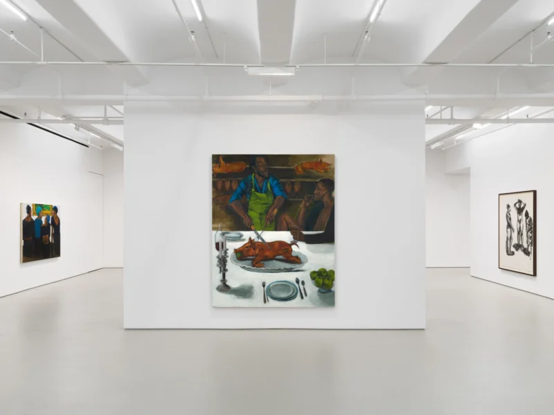 Installation shot from Lynette Yiadom-Boakye: Many A Moonlit Caveat, @ Jack Shainman Gallery