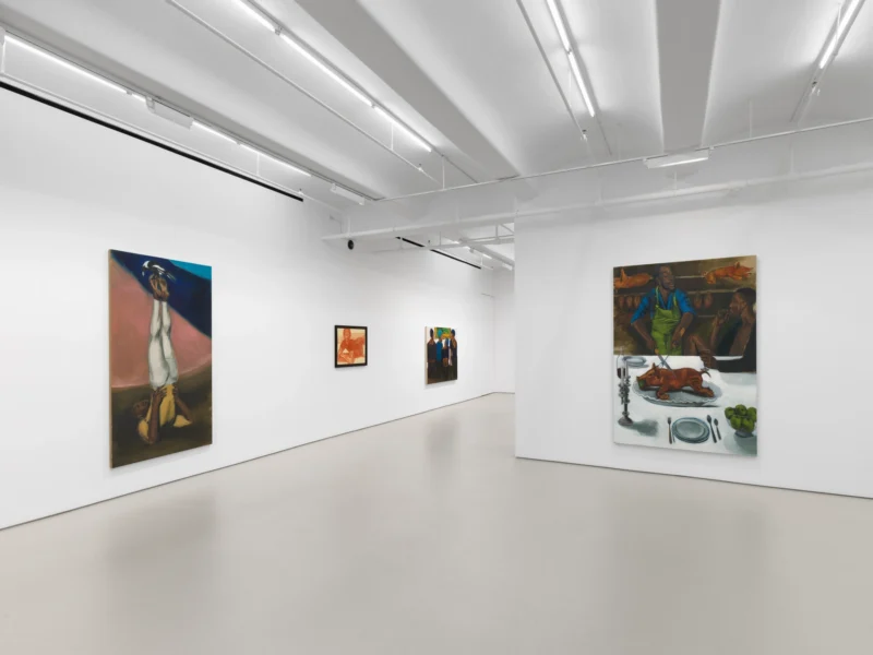 Installation shot from Lynette Yiadom-Boakye: Many A Moonlit Caveat, @ Jack Shainman Gallery