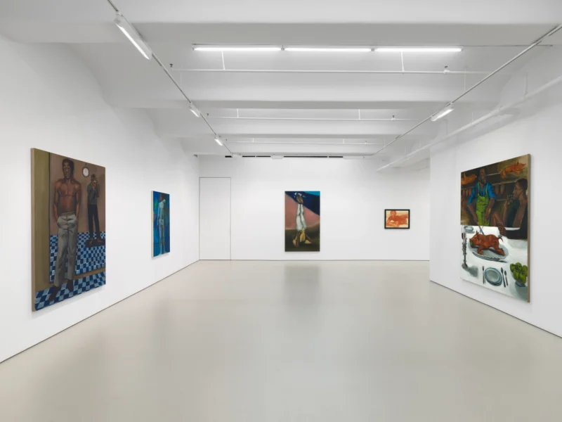 Installation shot from Lynette Yiadom-Boakye: Many A Moonlit Caveat, @ Jack Shainman Gallery