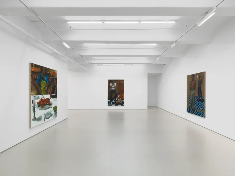 Installation shot from Lynette Yiadom-Boakye: Many A Moonlit Caveat, @ Jack Shainman Gallery