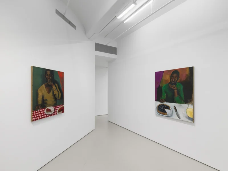 Installation shot from Lynette Yiadom-Boakye: Many A Moonlit Caveat, @ Jack Shainman Gallery