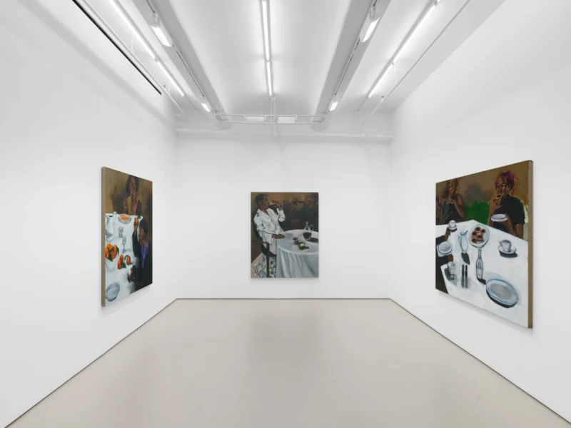 Installation shot from Lynette Yiadom-Boakye: Many A Moonlit Caveat, @ Jack Shainman Gallery