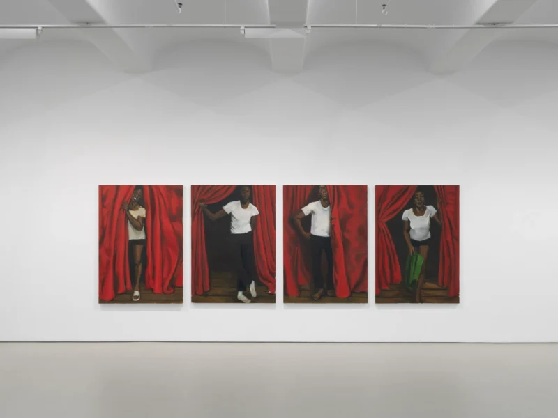 Installation shot from Lynette Yiadom-Boakye: Many A Moonlit Caveat, @ Jack Shainman Gallery