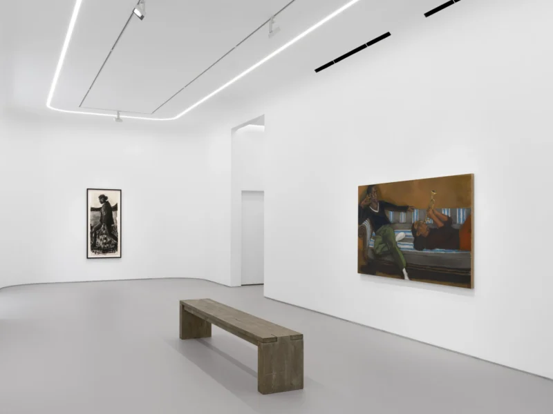 Installation shot from Lynette Yiadom-Boakye: Many A Moonlit Caveat, @ Jack Shainman Gallery