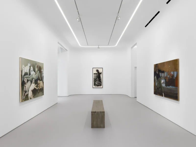 Installation shot from Lynette Yiadom-Boakye: Many A Moonlit Caveat, @ Jack Shainman Gallery