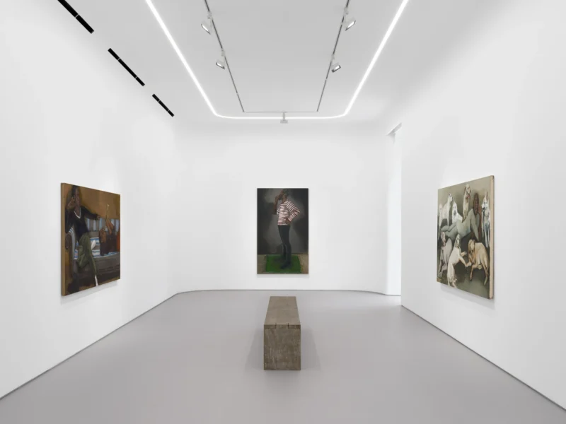 Installation shot from Lynette Yiadom-Boakye: Many A Moonlit Caveat, @ Jack Shainman Gallery