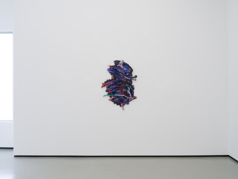 Installation shot from Katy Cowan: Tape Drifts and Figures Reach, @ Philip Martin Gallery