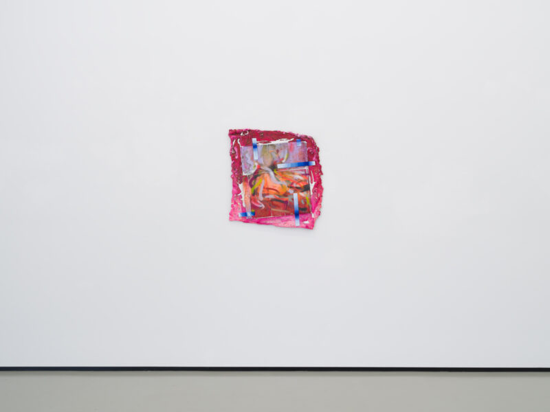Installation shot from Katy Cowan: Tape Drifts and Figures Reach, @ Philip Martin Gallery