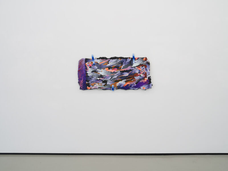 Installation shot from Katy Cowan: Tape Drifts and Figures Reach, @ Philip Martin Gallery