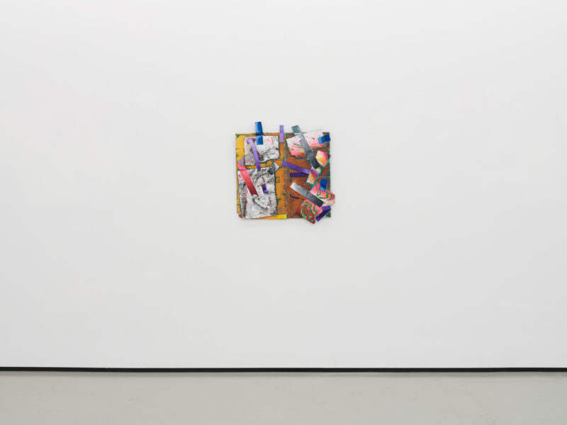 Installation shot from Katy Cowan: Tape Drifts and Figures Reach, @ Philip Martin Gallery